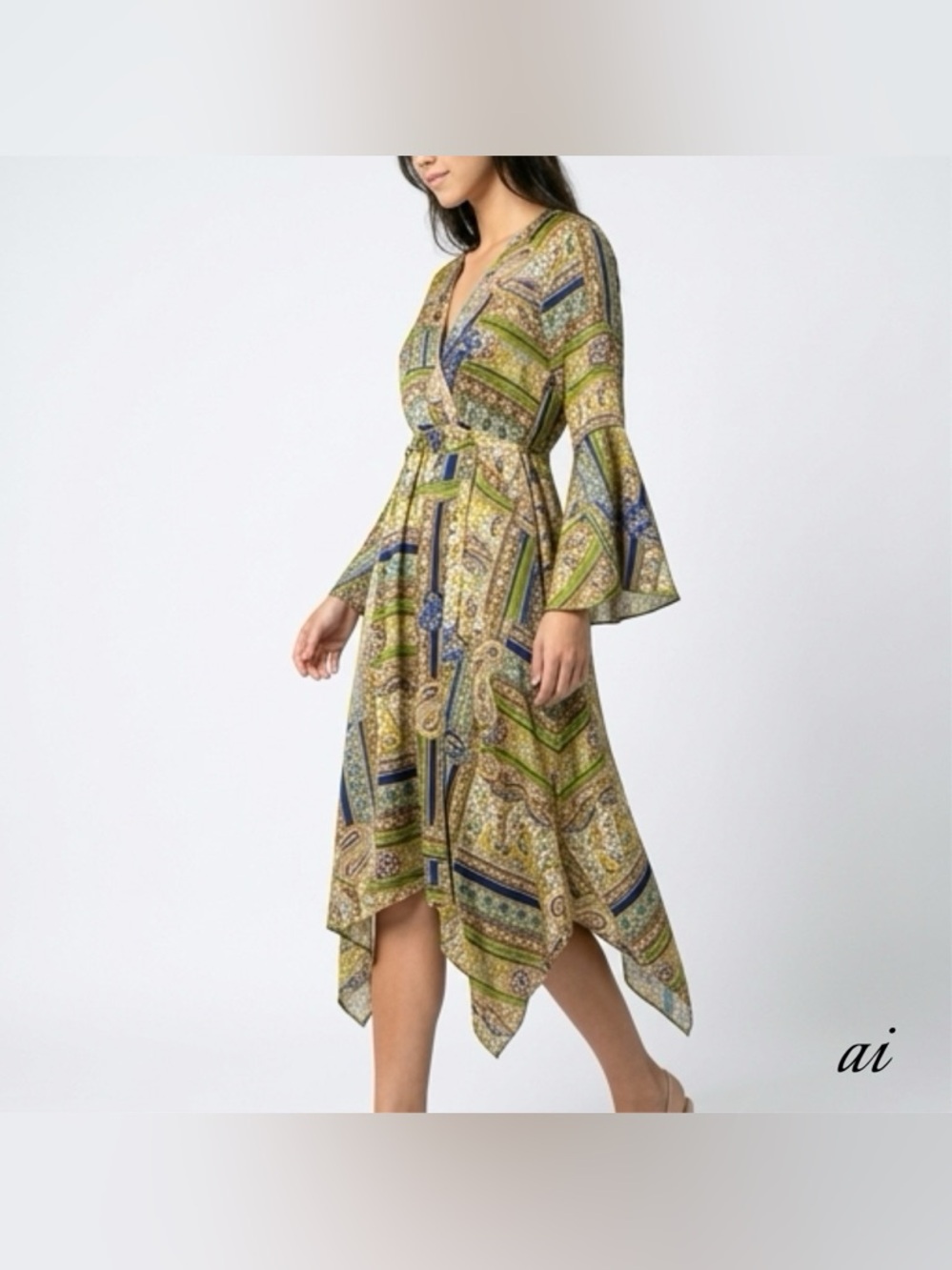 Maria Gabrielle Multicolor Paisly Print Dress Size M